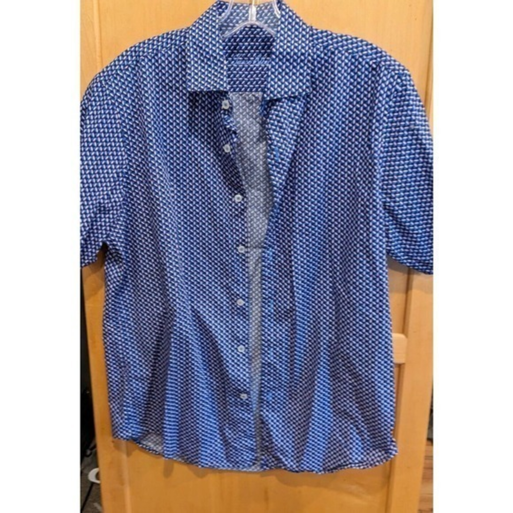 Tasso Elba Short Sleeve‎ Shirt Men's M Multicolor